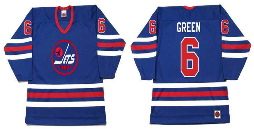 2019 Men Winnipeg Jets #6 Green blue CCM NHL jersey